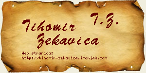 Tihomir Zekavica vizit kartica